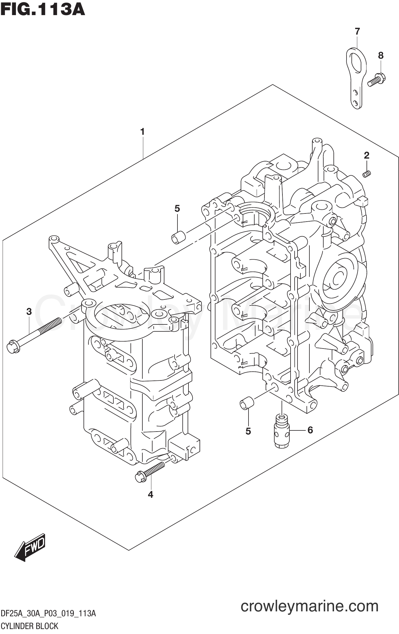 Suzuki Marine DF25AT 910001~ - CYLINDER BLOCK