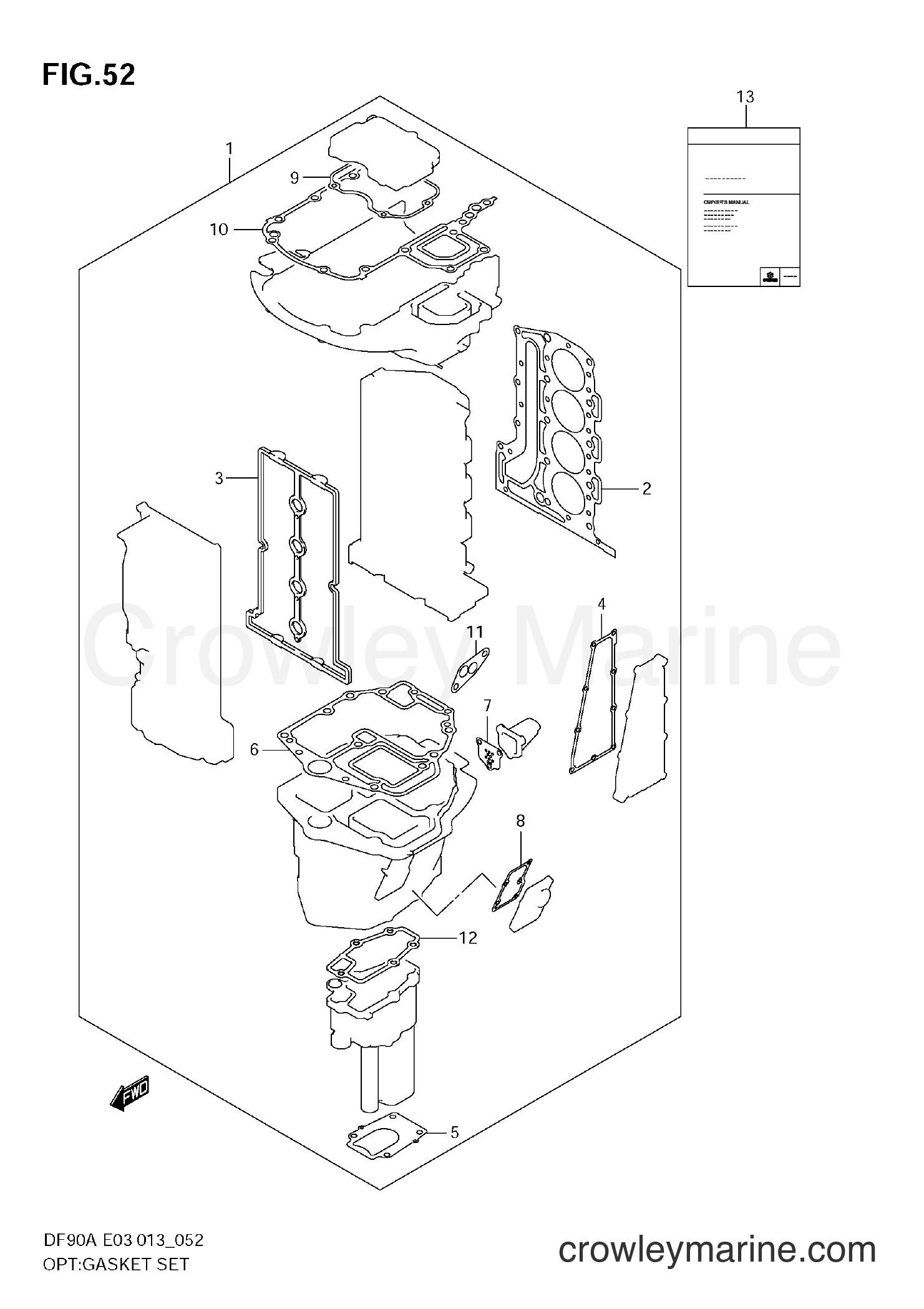 Suzuki Marine DF80A 08002F-310001~ - OPT:GASKET SET