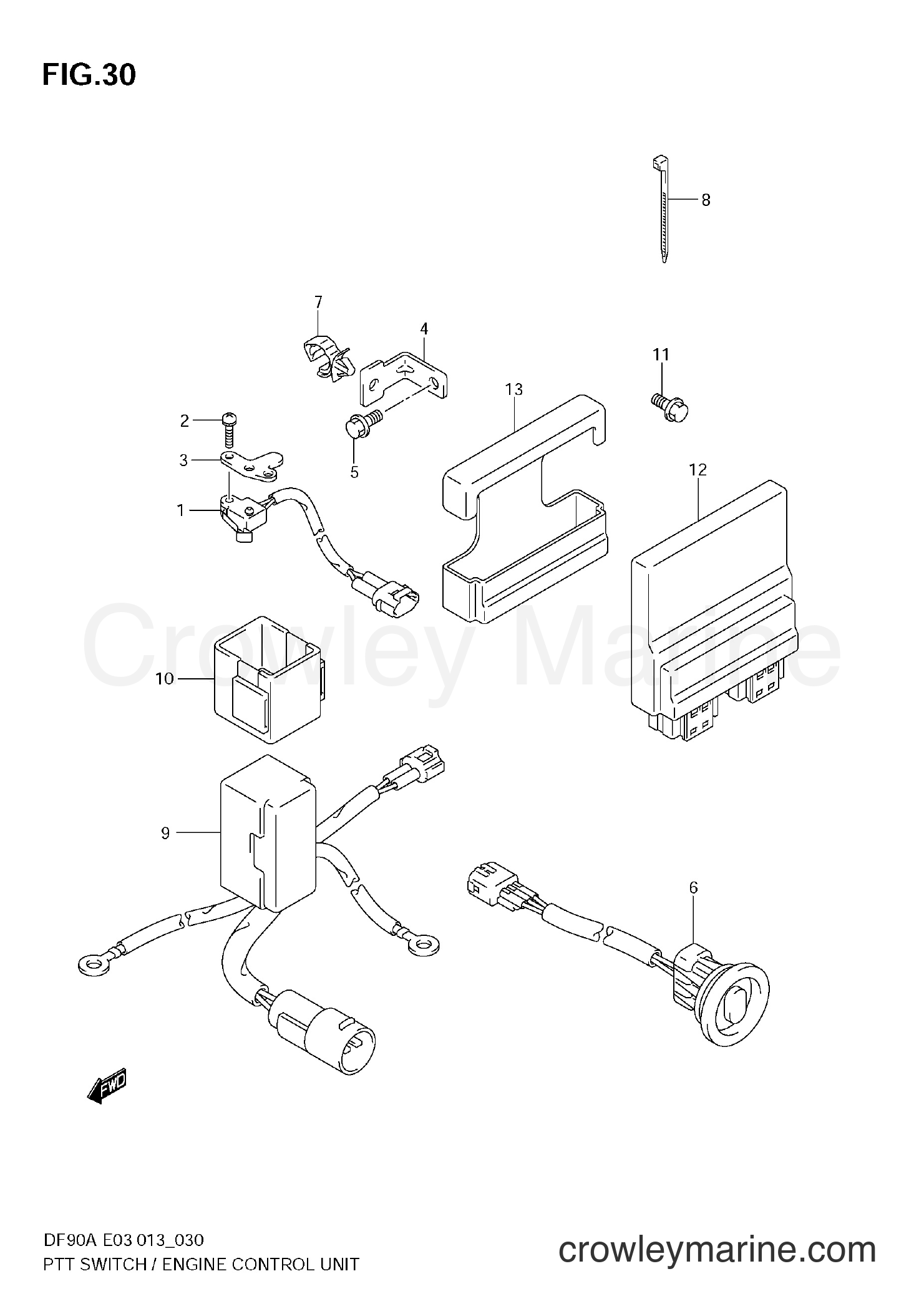 Suzuki Marine DF70A 07003F-310001~ - PTT SWITCH / ENGINE CONTROL UNIT (DF90A E3)