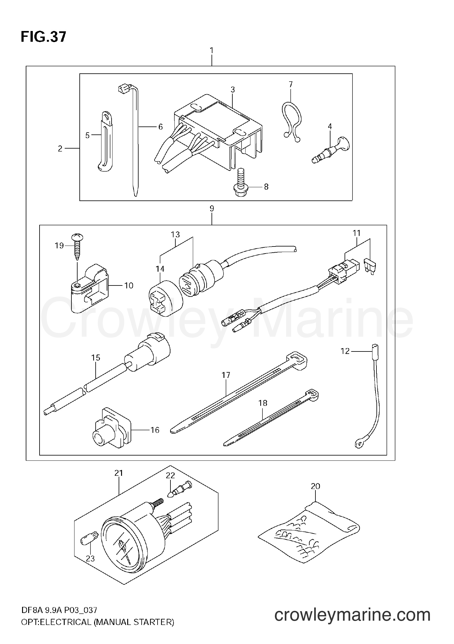 Suzuki Marine DF9.9A - OPT:ELECTRICAL (MANUAL STARTER)