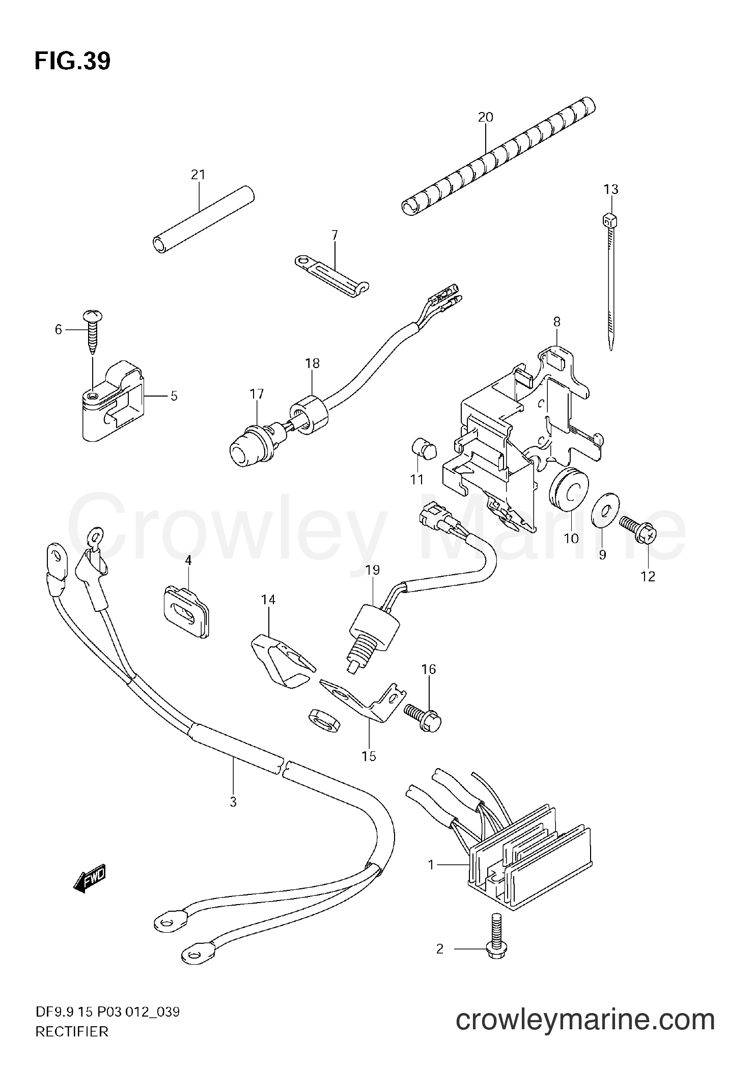 Suzuki Marine DF9.9 00993F-210001~ - RECTIFIER (DF9,9TH)