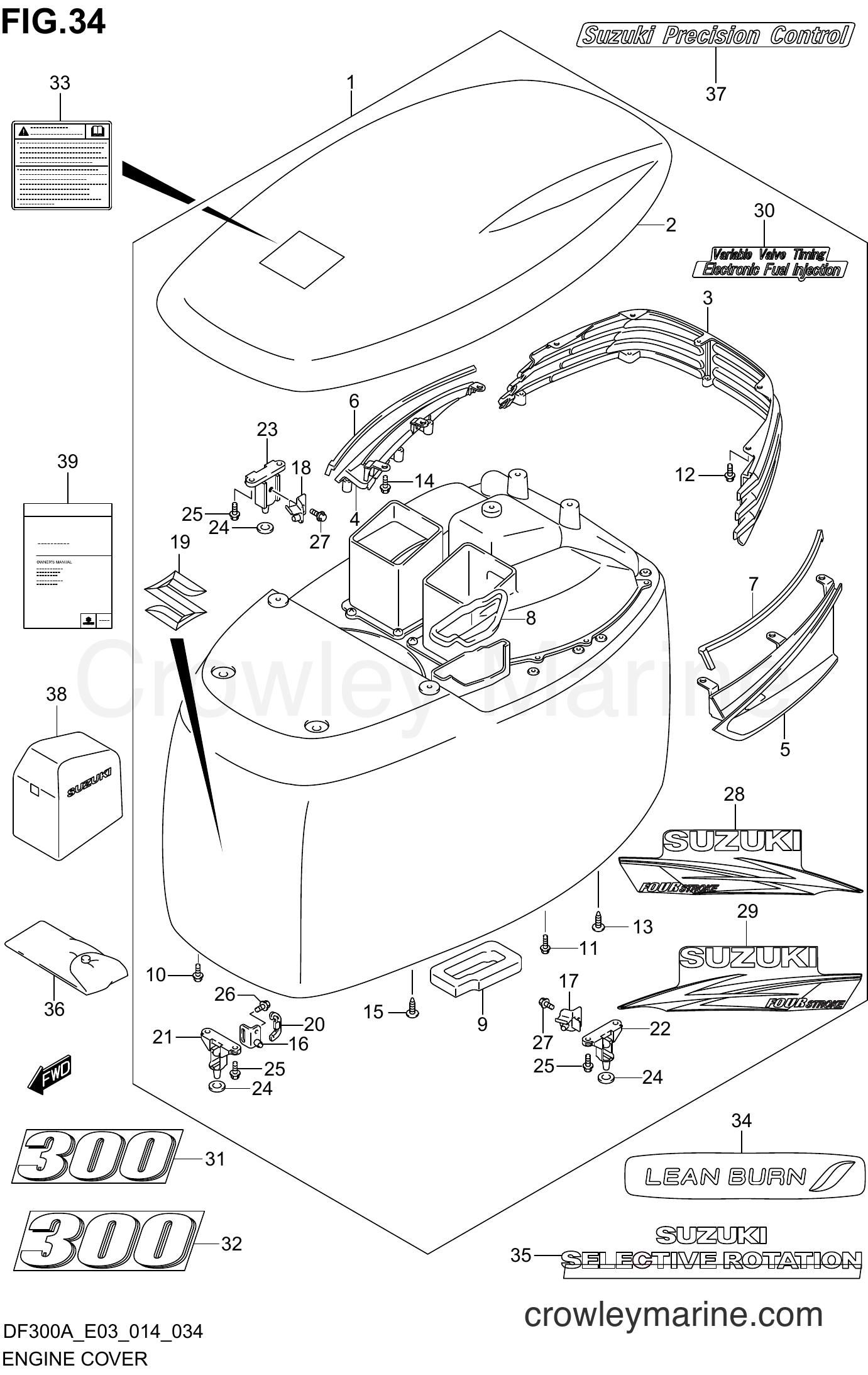 Suzuki Marine DF250AP 410001~ - ENGINE COVER (DF300A E03)
