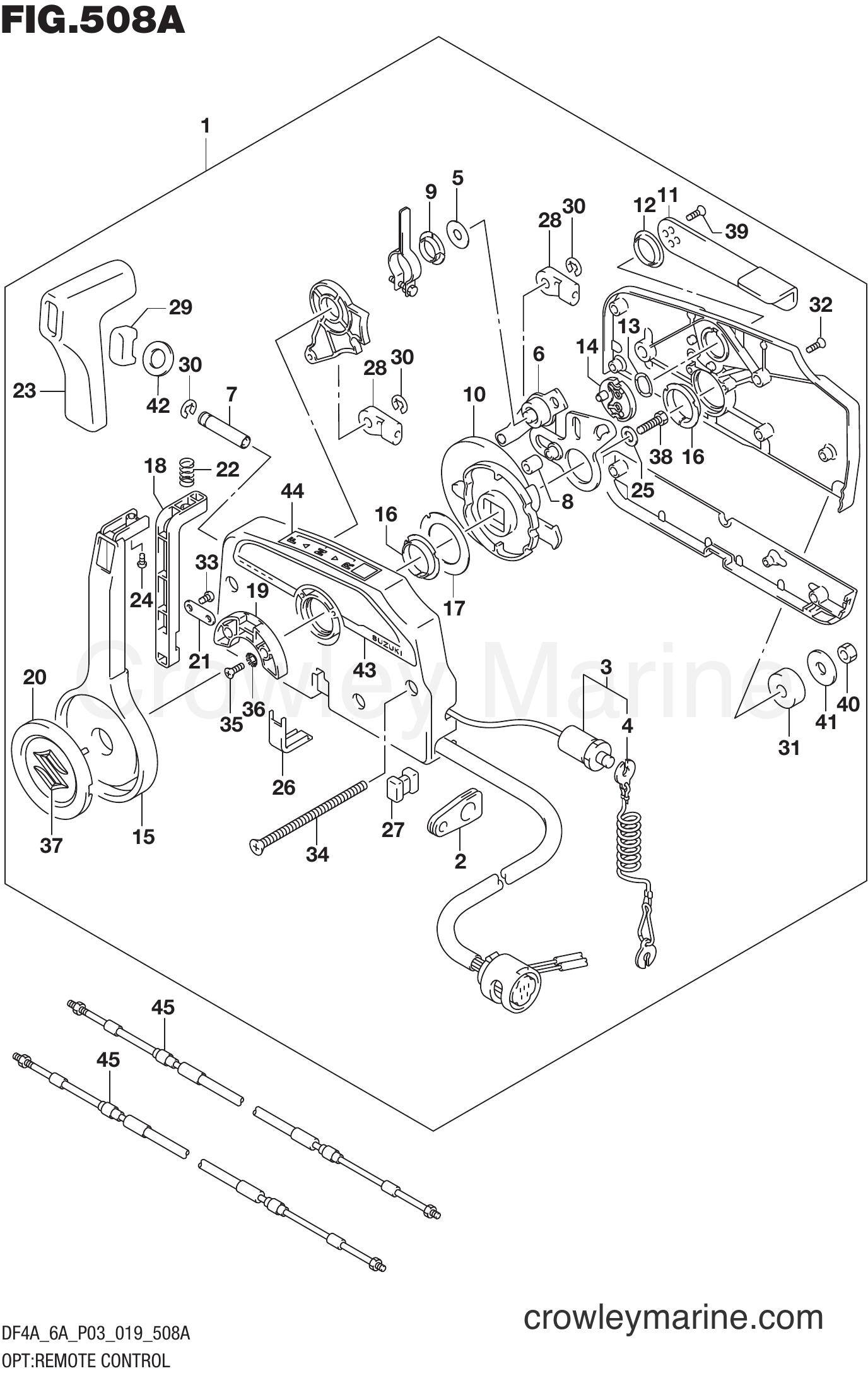 Suzuki Marine DF4A 9100011~ - OPT:REMOTE CONTROL