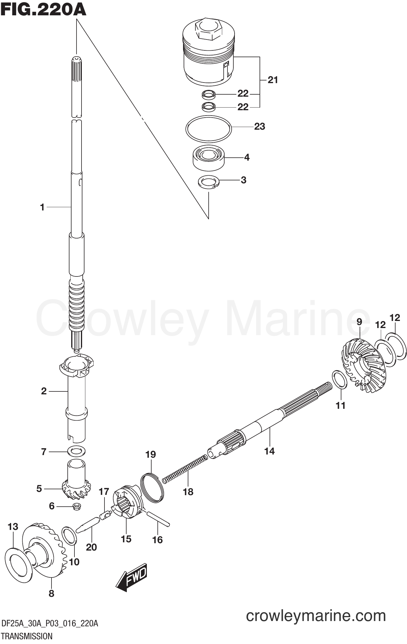 Suzuki Marine DF30A 610001~ - TRANSMISSION