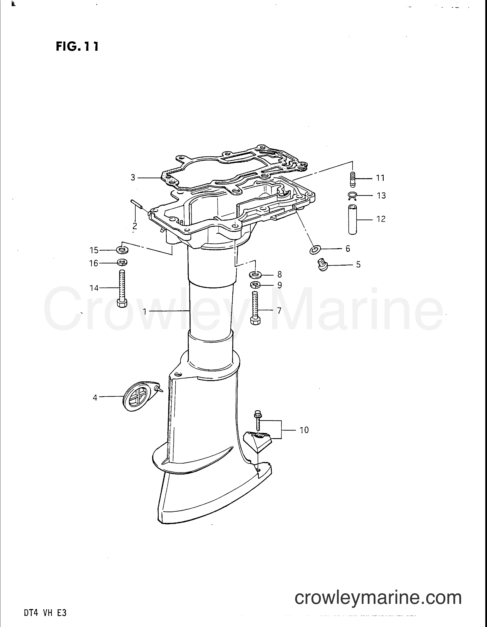 1986 Two-Stroke Outboard 4 - DT4V - DRIVE SHAFT HOUSING
