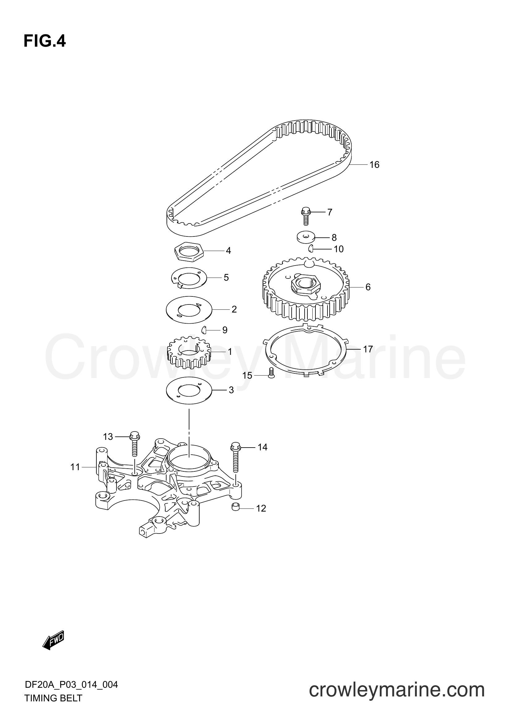 Suzuki Marine DF15A 02002F-410001~ - TIMING BELT