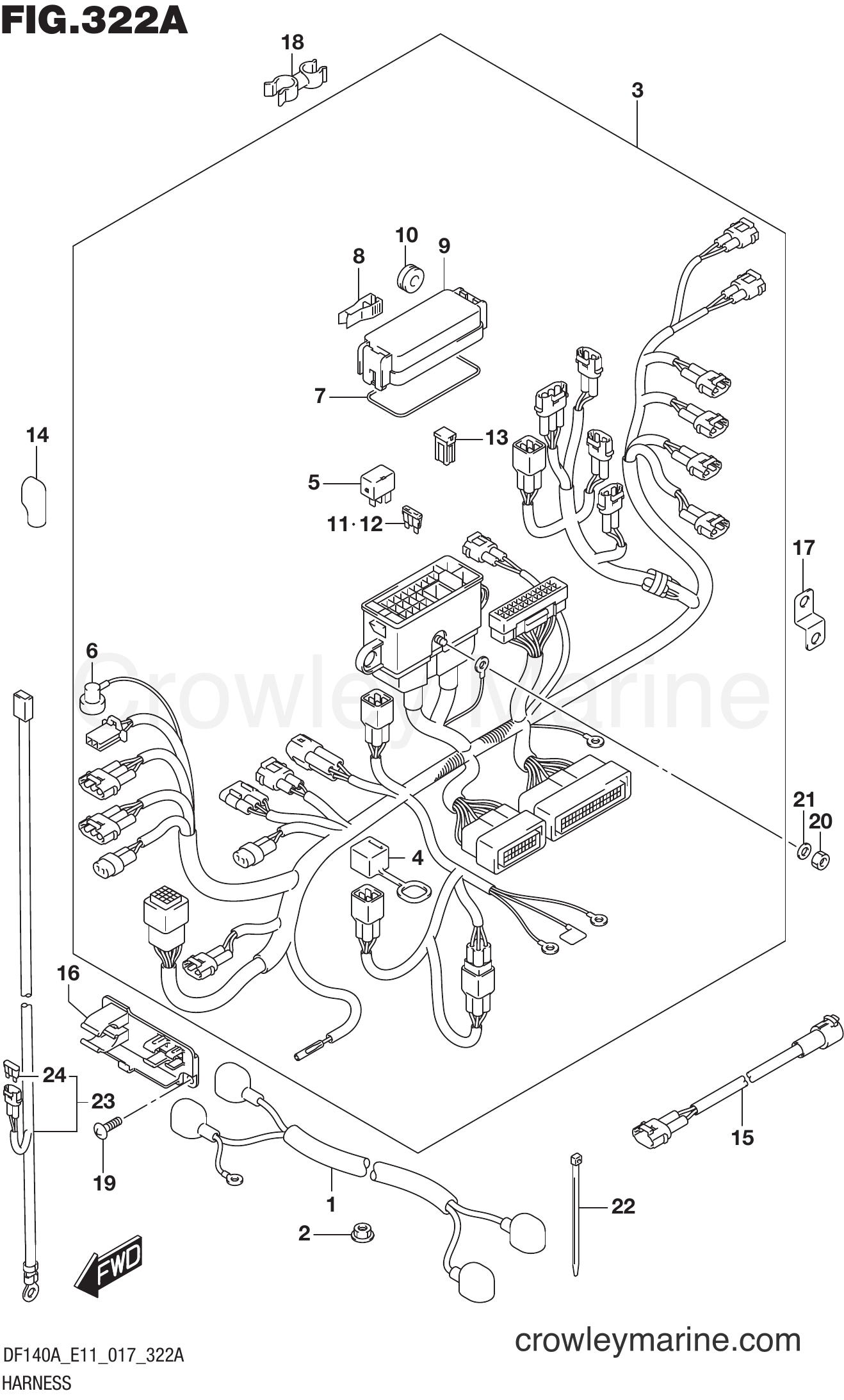 Suzuki Marine DF115AT 710001~ - HARNESS (DF100AT E11)