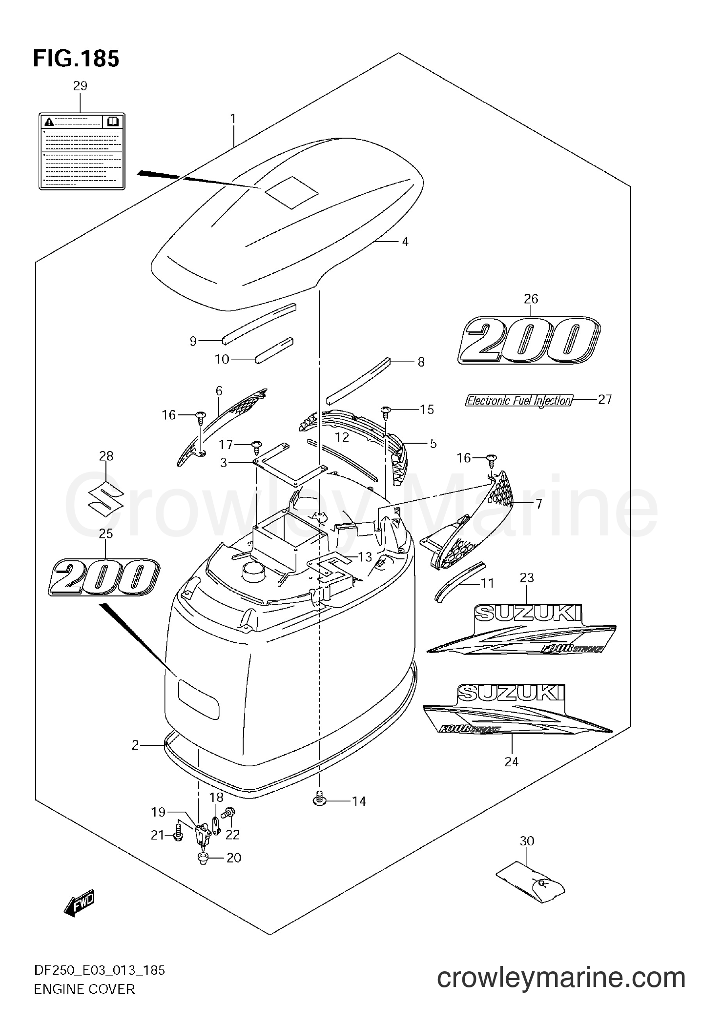 Suzuki Marine DF250 310001~ - ENGINE COVER (DF200T)
