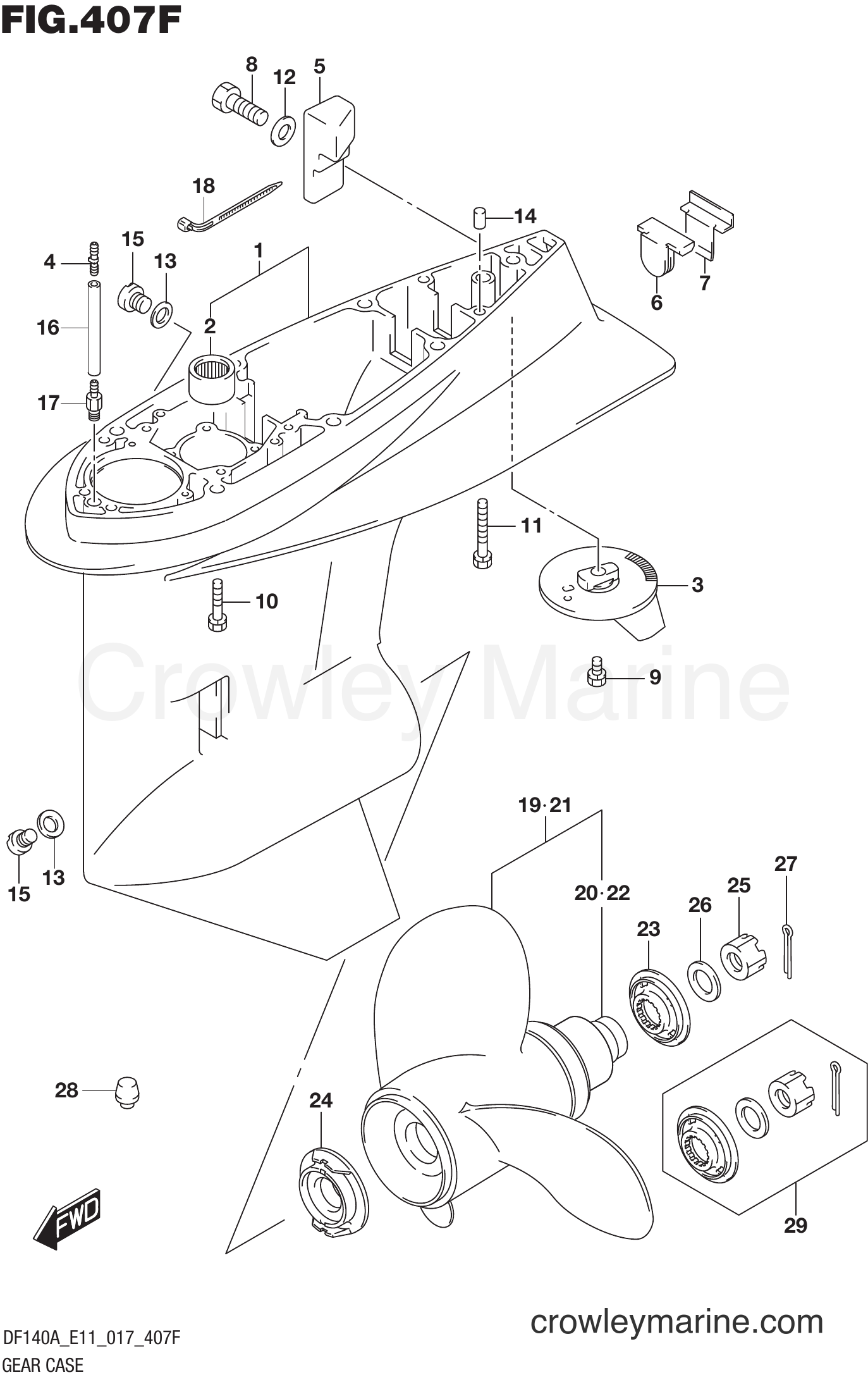 Suzuki Marine DF115AST 710001~ - GEAR CASE (DF140AT E11)