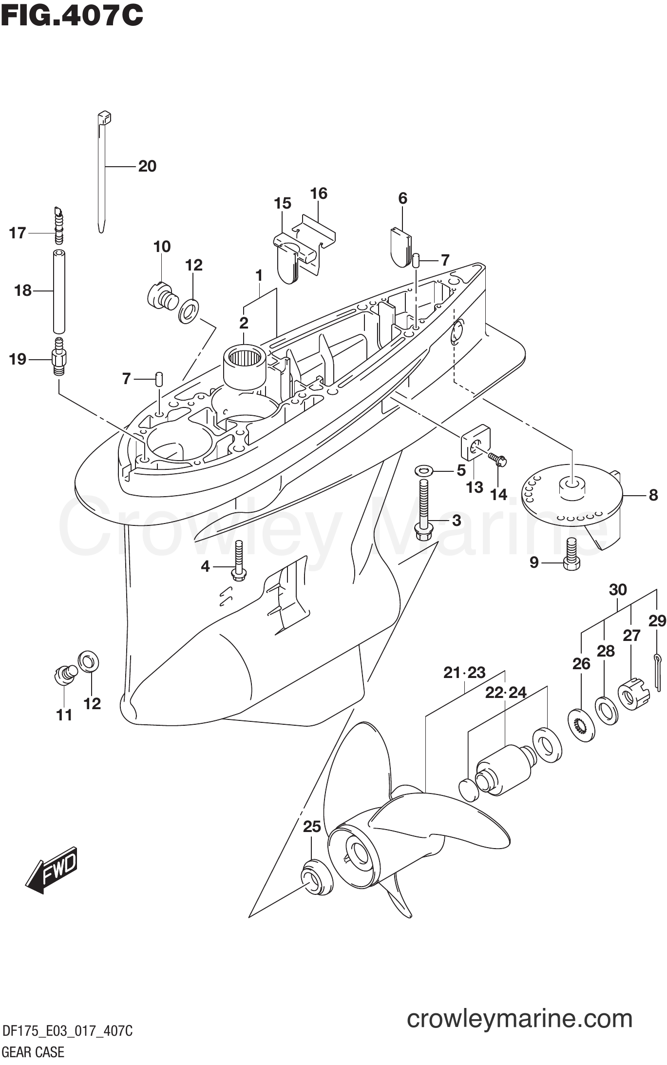 Suzuki Marine DF175T 710001~ - GEAR CASE (DF175T E03)