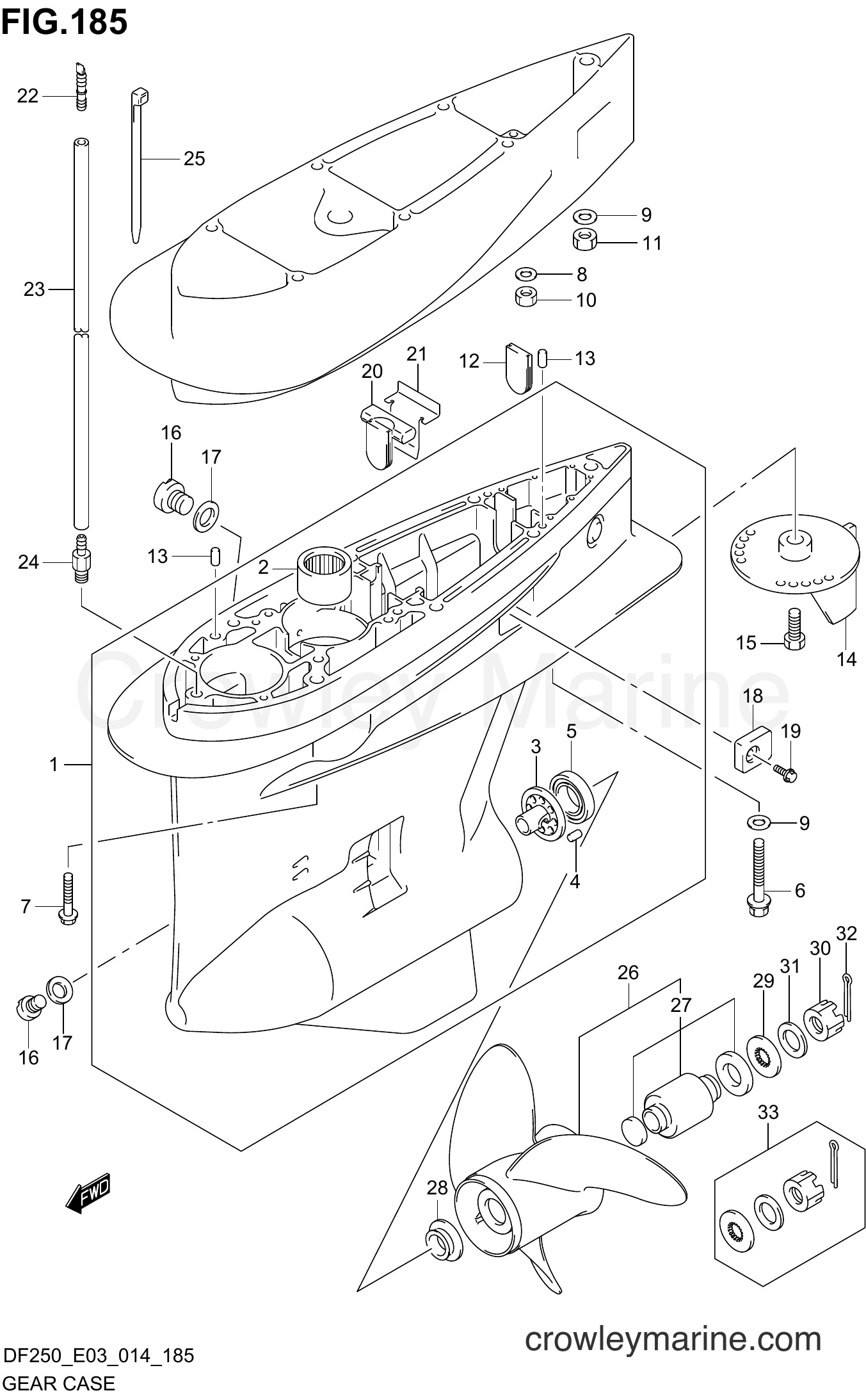 Suzuki Marine DF225 410001~ - GEAR CASE (DF225Z E03)