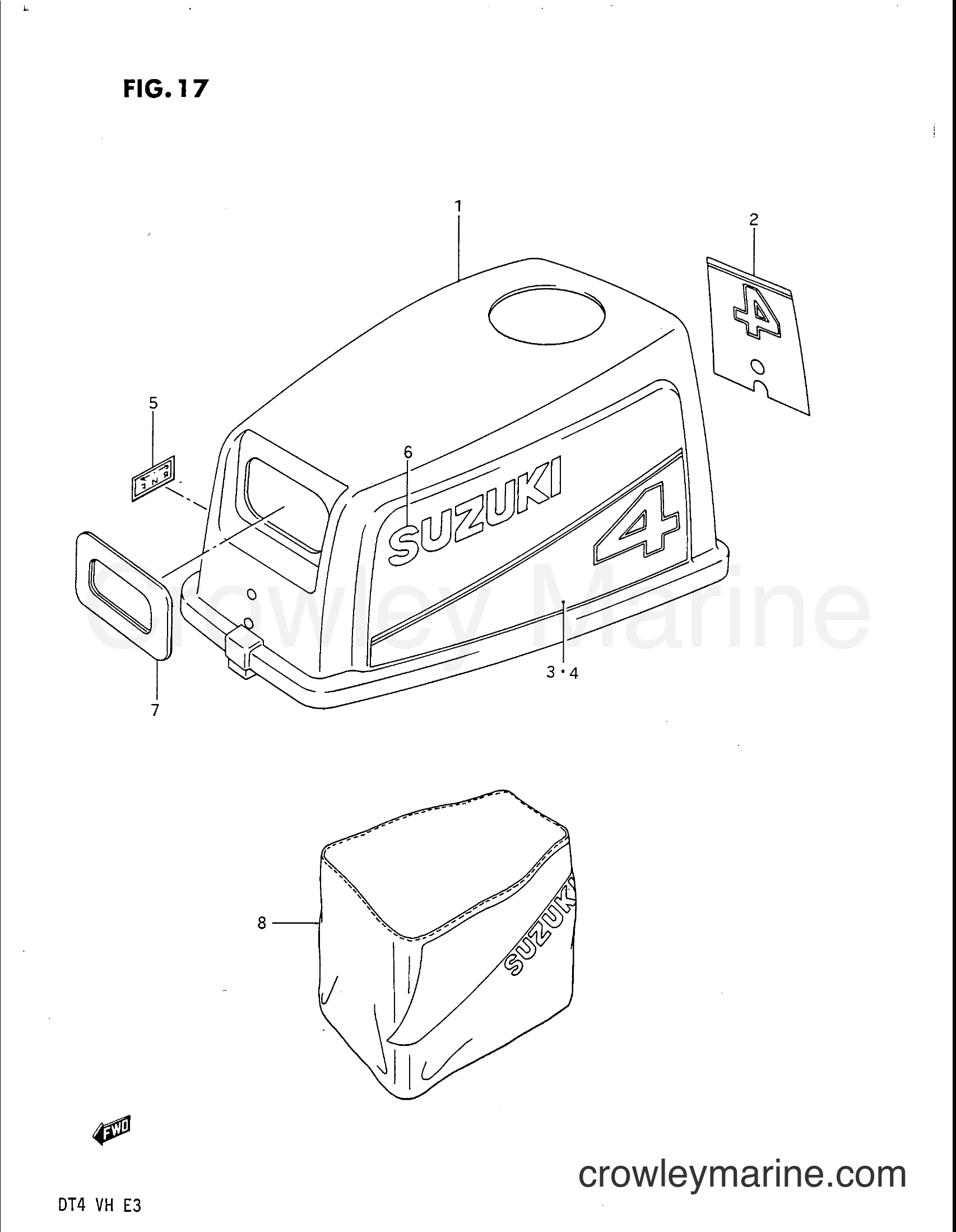 Suzuki Marine DT4V - ENGINE COVER (MODEL VG,VH)