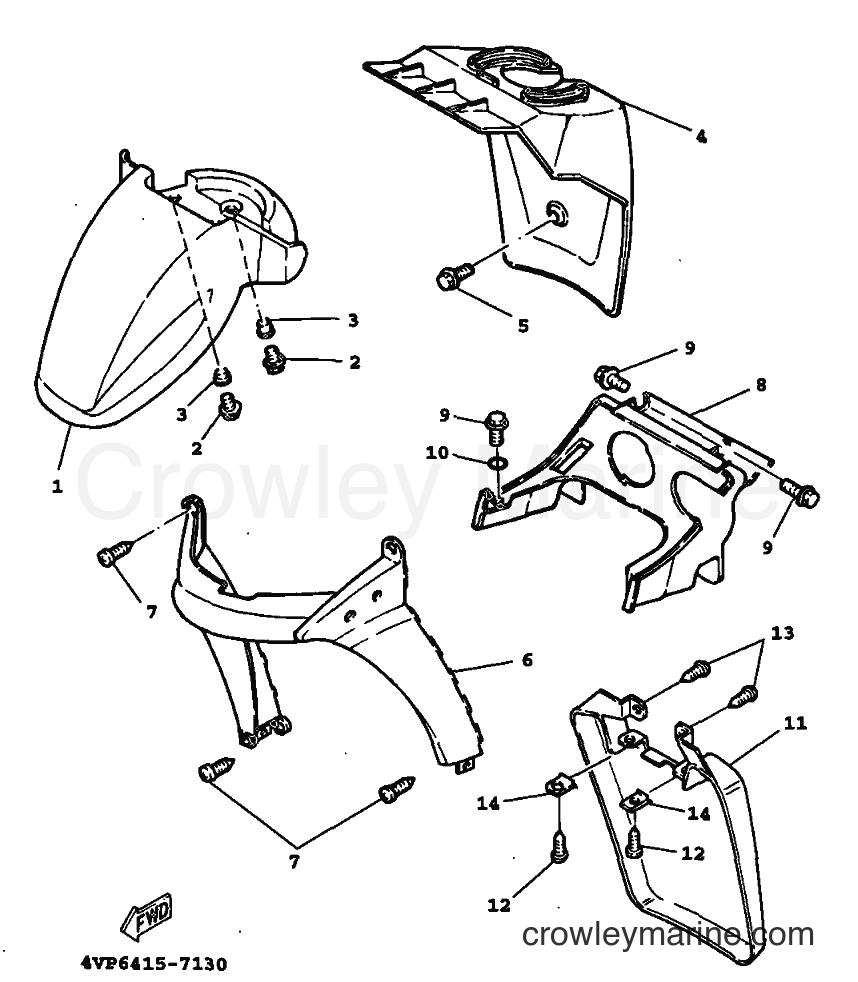 1999 Scooter YW100 - YW100 (4VPL) [010] - FRONT FENDER