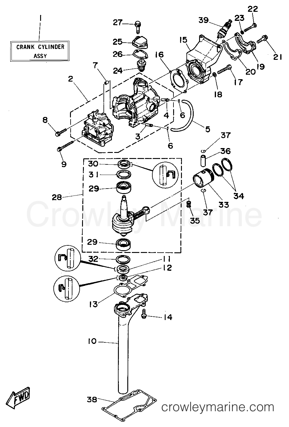 Yamaha Motors 3MSHS - CYLINDER CRANKCASE