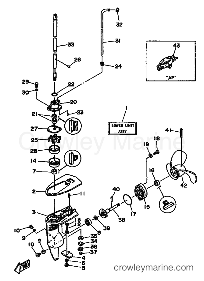 Yamaha Motors 2B (6A1) [040] - LOWER CASING & DRIVE