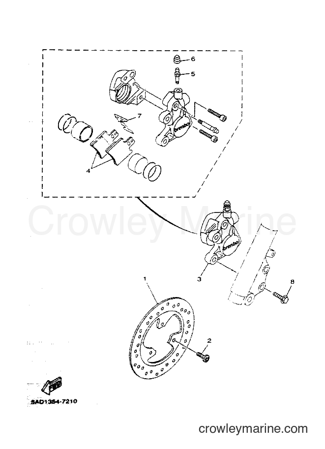 1998 Scooter YN50 - YN50 (5BX1) [010] - FRONT BRAKE CALIPER