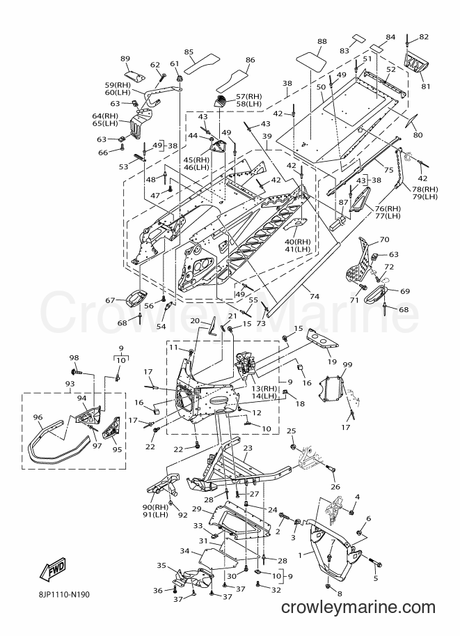 2014 Snowmobile SRV10R - SRV10R (8JP1) [010] - FRAME