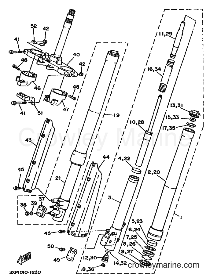 1991 Dirt Bike WR200R - WR200R (4BF1) [010] - FRONT FORK