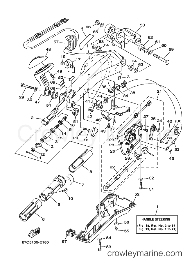 Yamaha Motors F40ELRE (67C5) [080] - STEERING 1