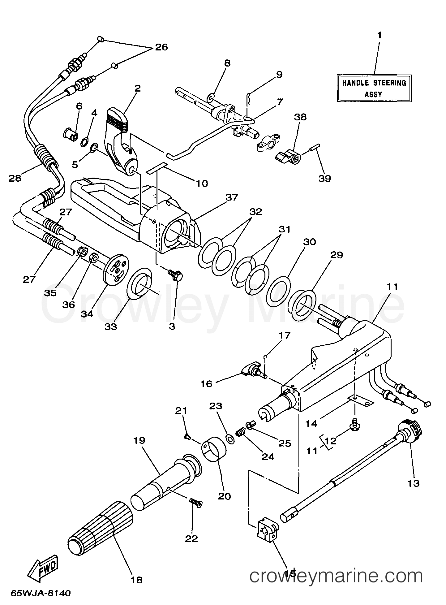 Yamaha Motors F25TLRW - STEERING