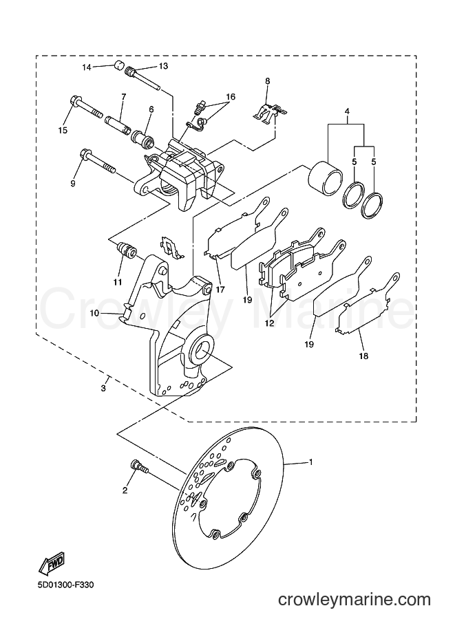 Yamaha Motors FZ1-SA (5D02) [010] - REAR BRAKE CALIPER