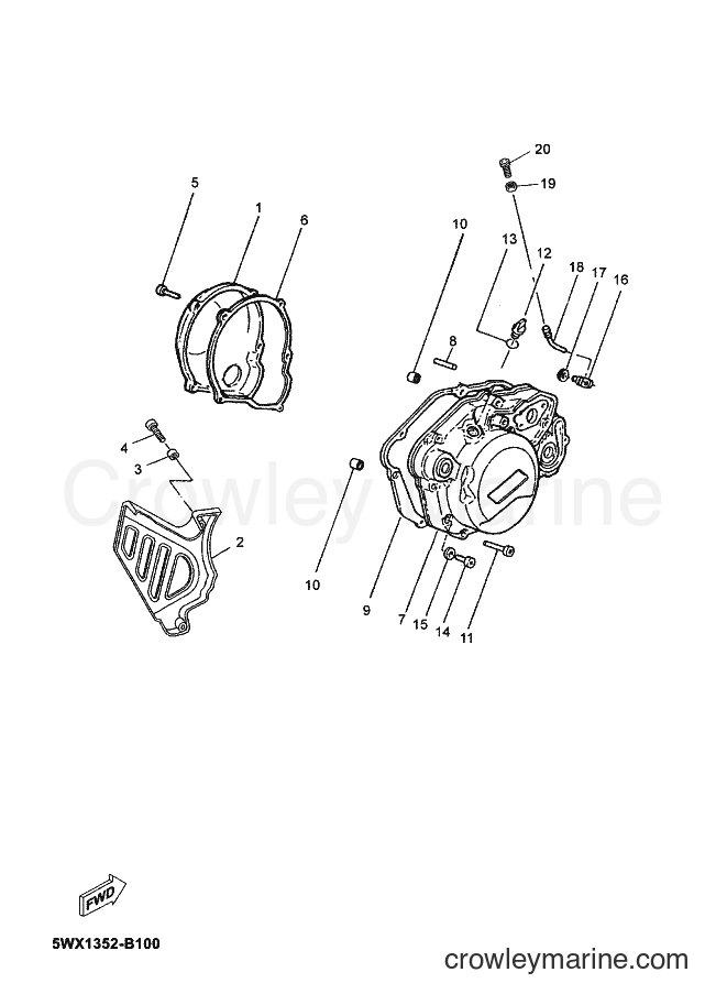 2005 Scooter TZR50 - TZR50 (5WXA) [030] - CRANKCASE COVER 1