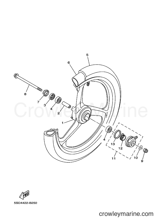 2003 Scooter T105SE - T105SE (5SD4) [010] - FRONT WHEEL