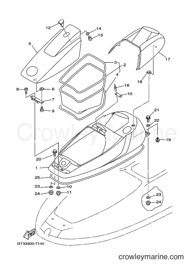 Yamaha Motors WVT700B (GT33) [999] - ENGINE HATCH