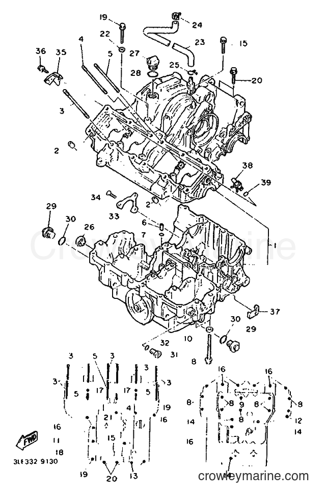 1990 Sport Bike FZR1000 - FZR1000 (3LF2) [999] - CRANKCASE