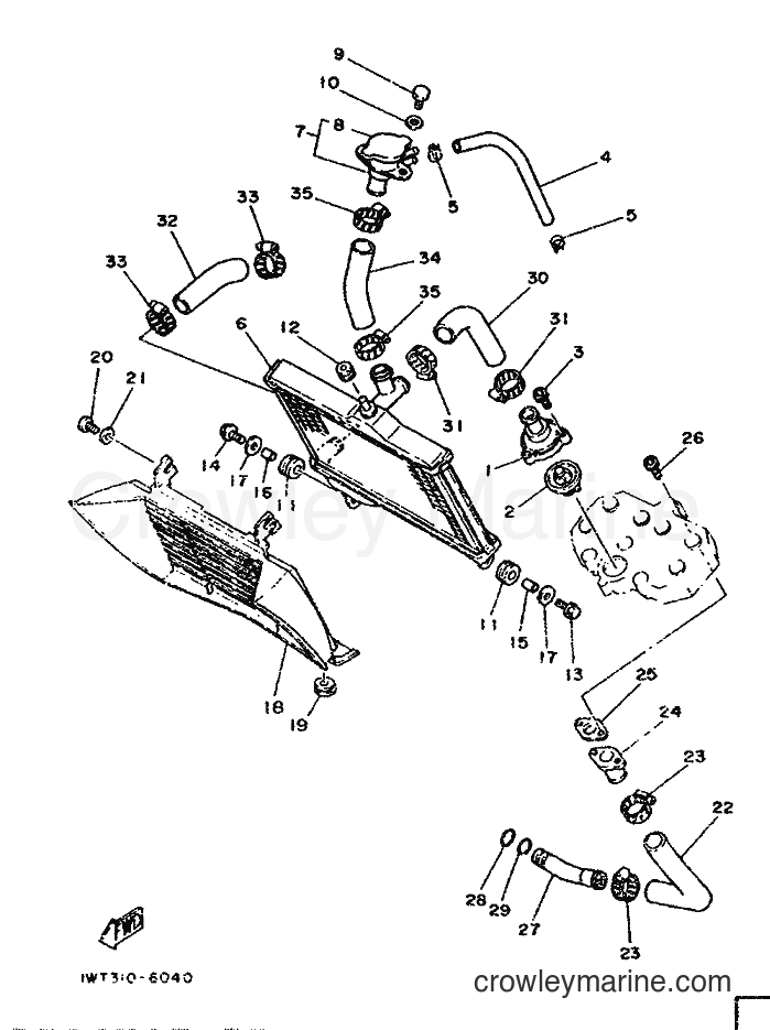 Yamaha Motors RD350 (4CE5) [999] - RADIATOR & HOSE