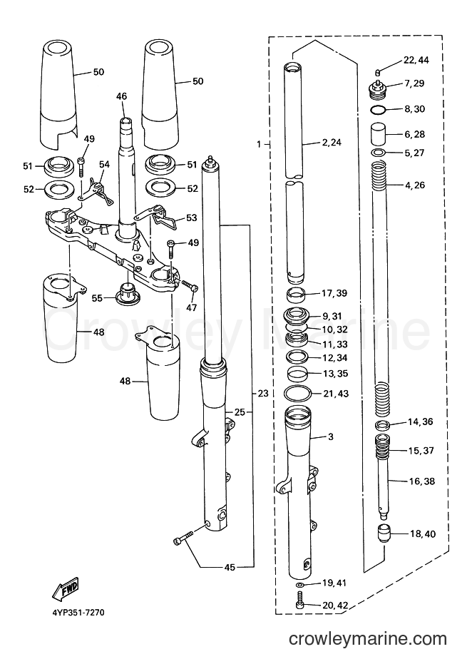 Yamaha Motors XVZ1300A (4YP1) [070] - FRONT FORK