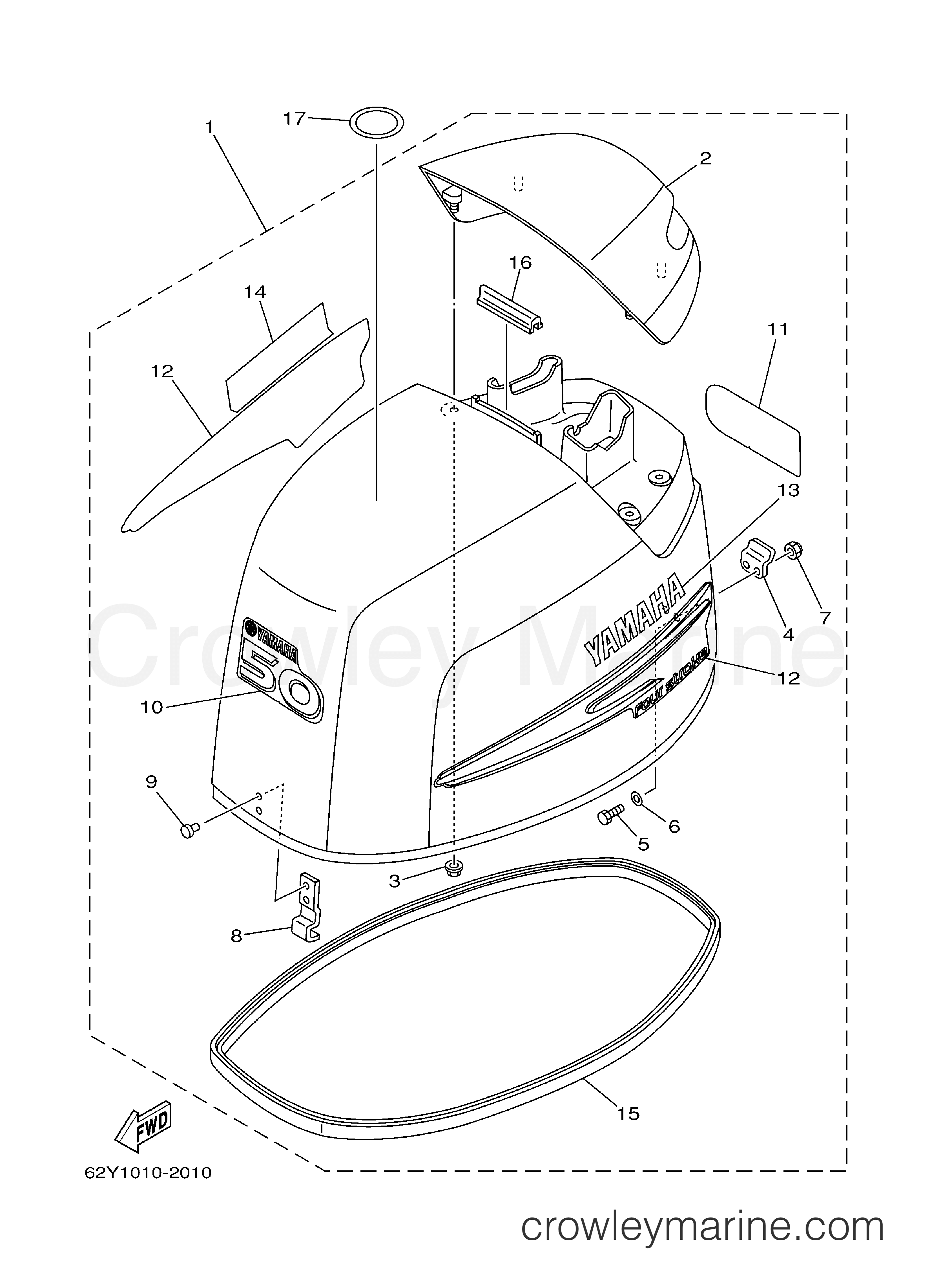 Yamaha Motors F50TLRB - TOP COWLING