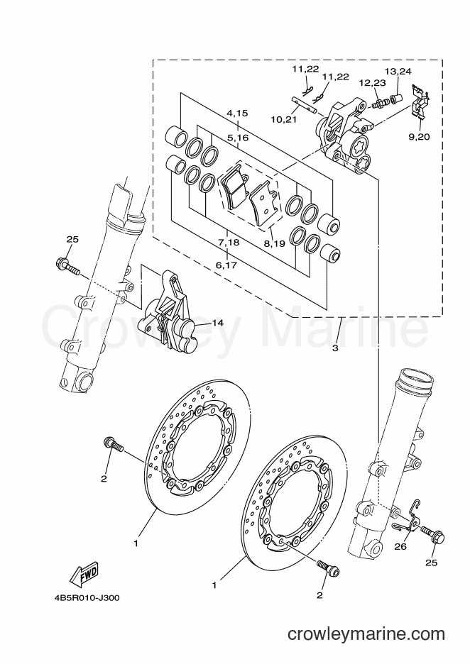 2012 Maxi-Scooter XP500 - XP500 (1UD1) [010] - FRONT BRAKE CALIPER
