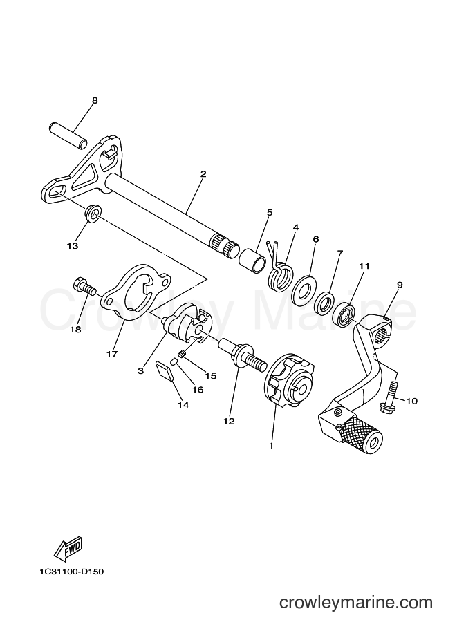 2008 Dirt Bike YZ125 - YZ125 (1C3E) [010] - SHIFT SHAFT