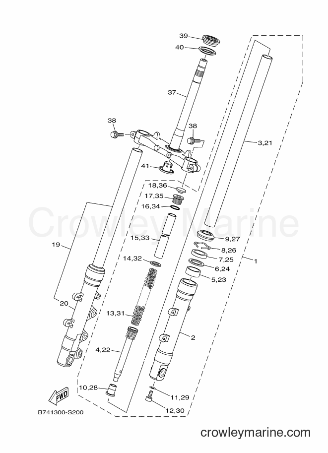 Yamaha Motors CZD300-A (B741) [050] - FRONT FORK