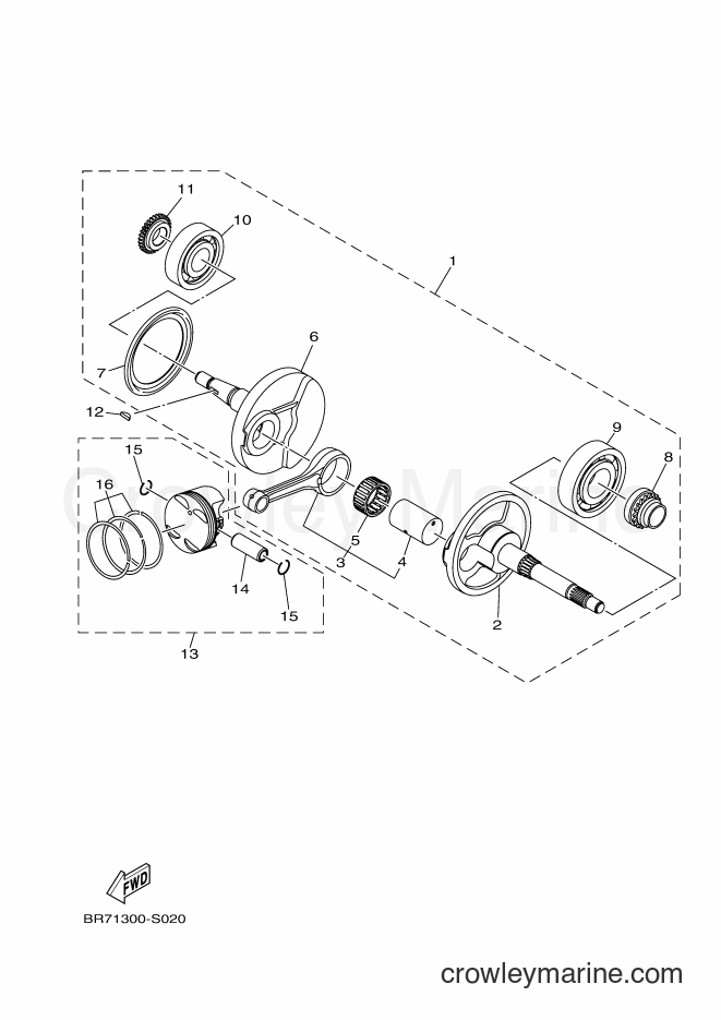 2017 Scooter MWS125-A - MWS125-A (BR71) [010] - CRANKSHAFT & PISTON