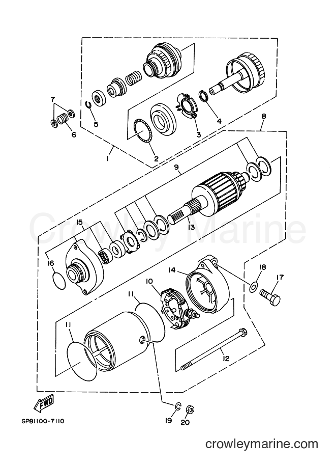 Yamaha Motors JET FOR GP1200 (67X1) [010] - STARTING MOTOR