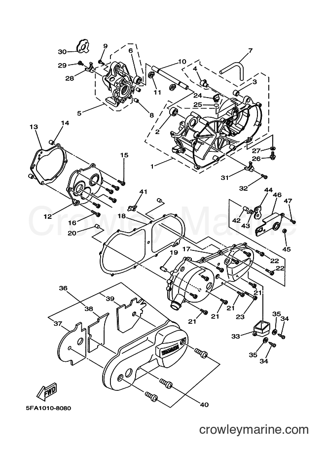 2003 Scooter YA100W - YA100W (5FA3) [010] - クランクケース