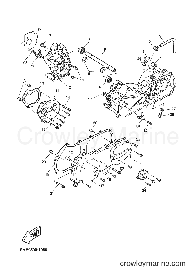Yamaha Motors YQ100 (5ME7) [010] - CRANKCASE