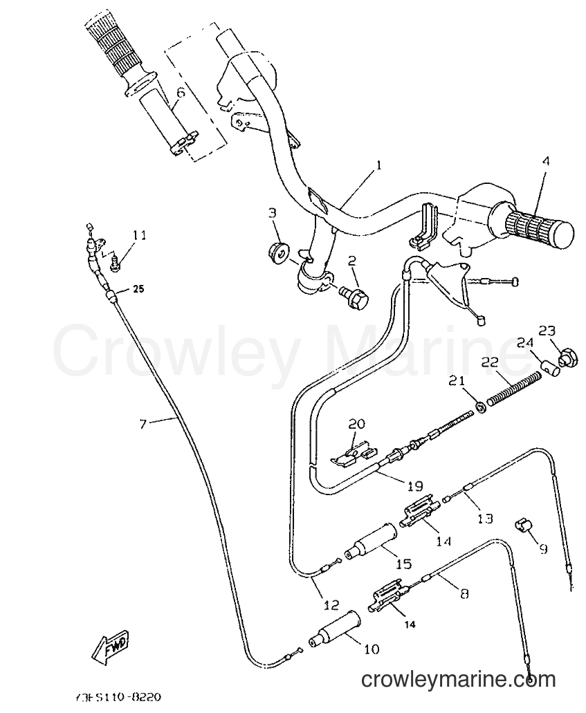 1996 Scooter CW50 - CW50 (4VV3) [999] - STEERING HANDLE & CABLE