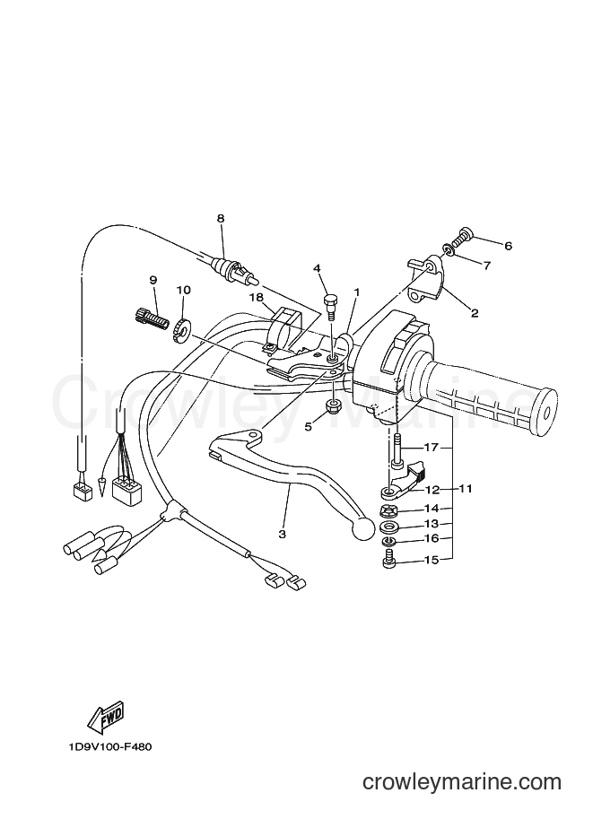 2007 ATV YFM450FWAN - YFM450FWAN (1D9X) [010] - HANDLE SWITCH & LEVER
