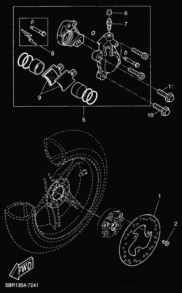 1999 Scooter YQ50L - YQ50L (5KH5) [010] - REAR BRAKE CALIPER