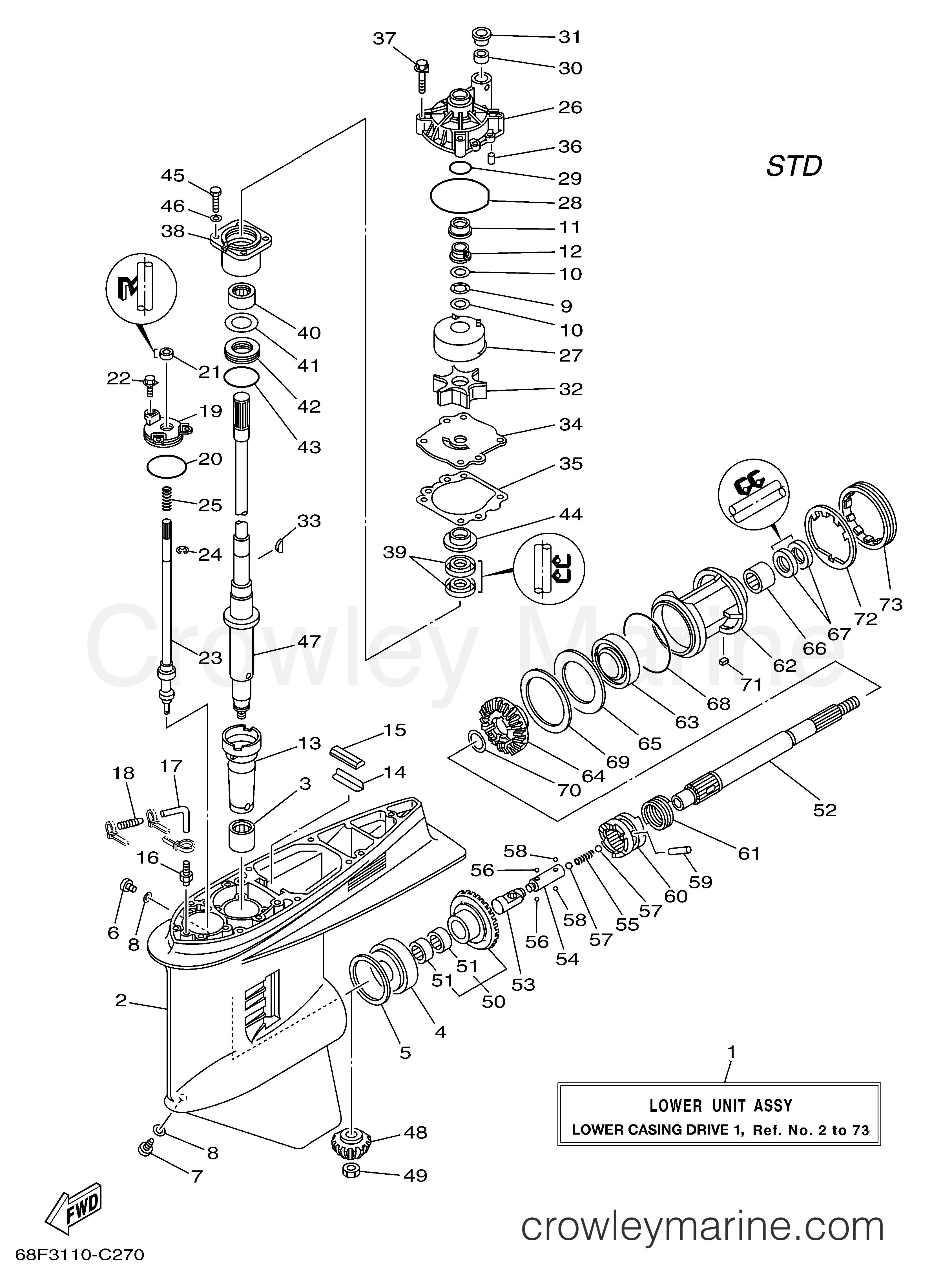 Yamaha Motors Z150TXR - LOWER CASING DRIVE 1