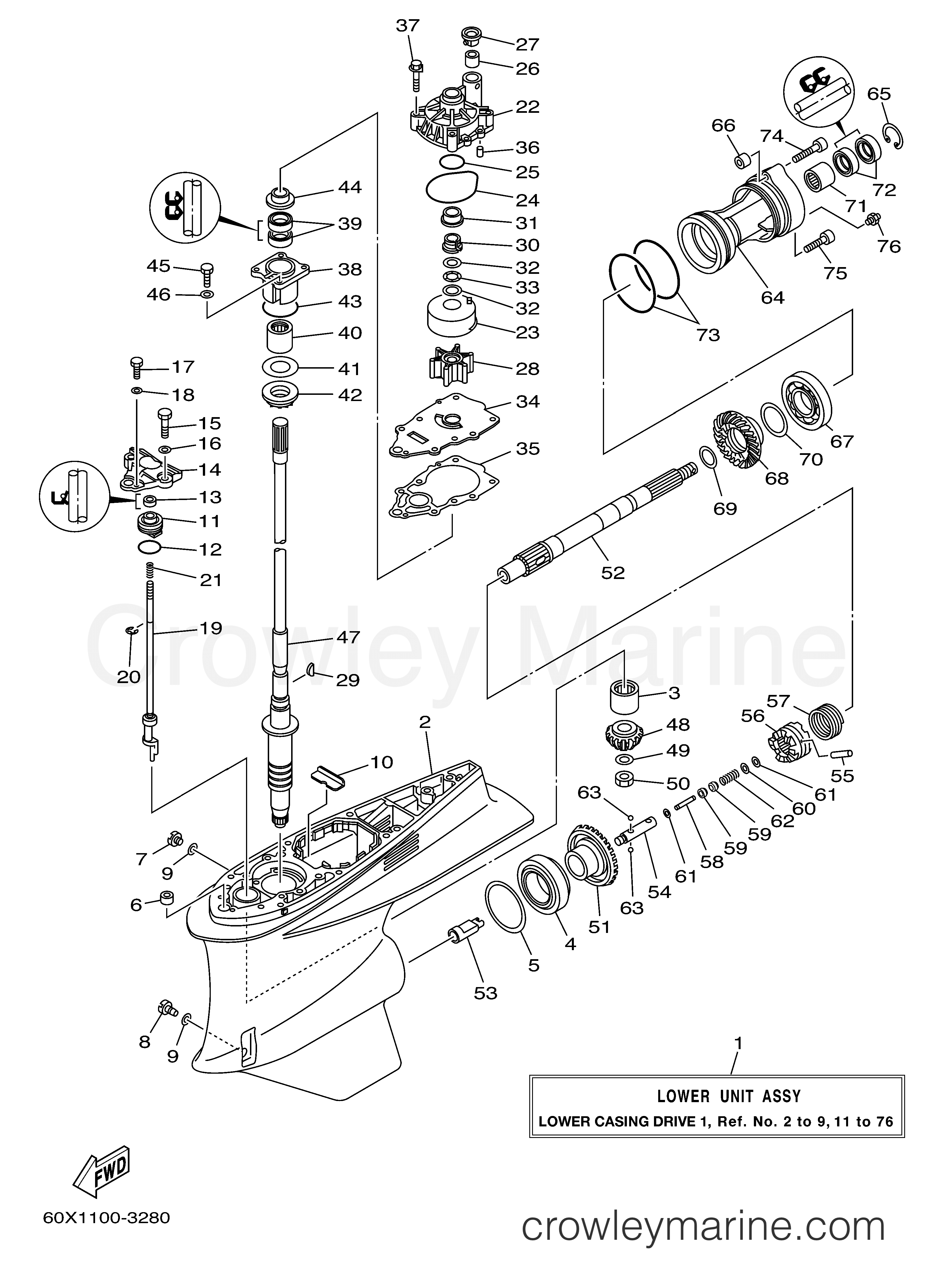 Yamaha Motors VZ200TLR - LOWER CASING DRIVE 1