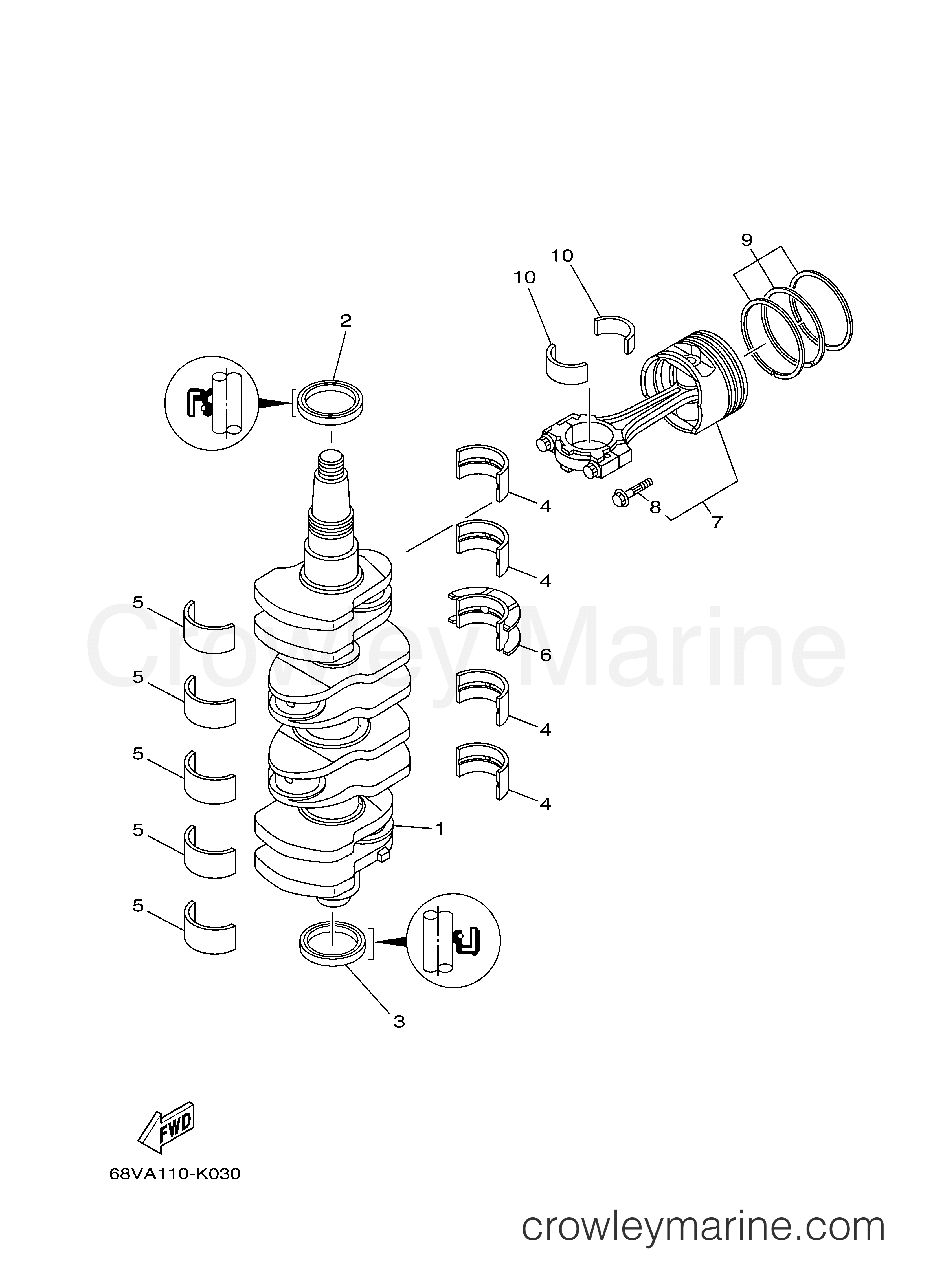 Yamaha Motors LF115TXR - CRANKSHAFT PISTON