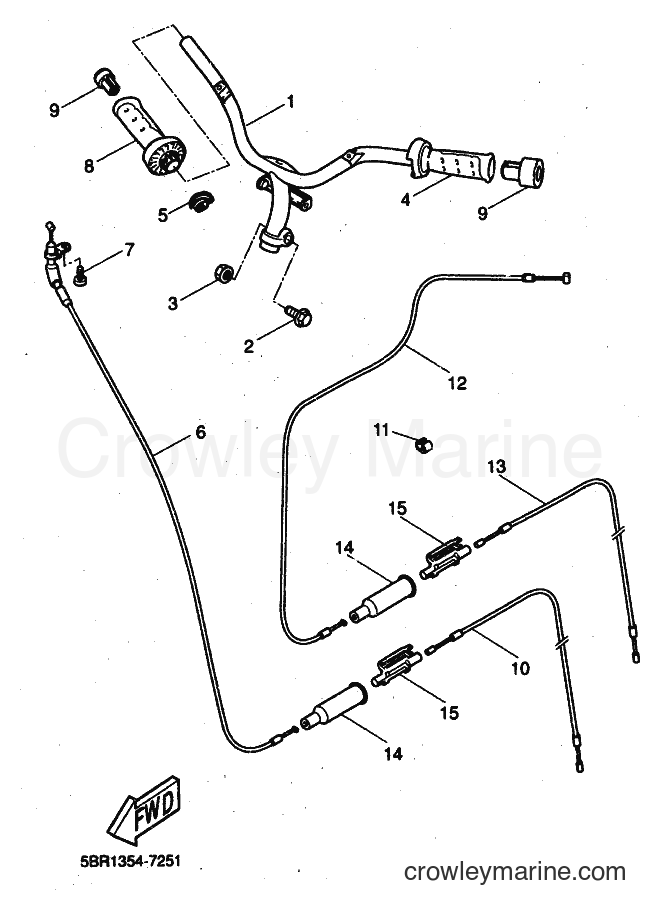 Yamaha Motors YQ50L (5KH8) [010] - STEERING HANDLE & CABLE