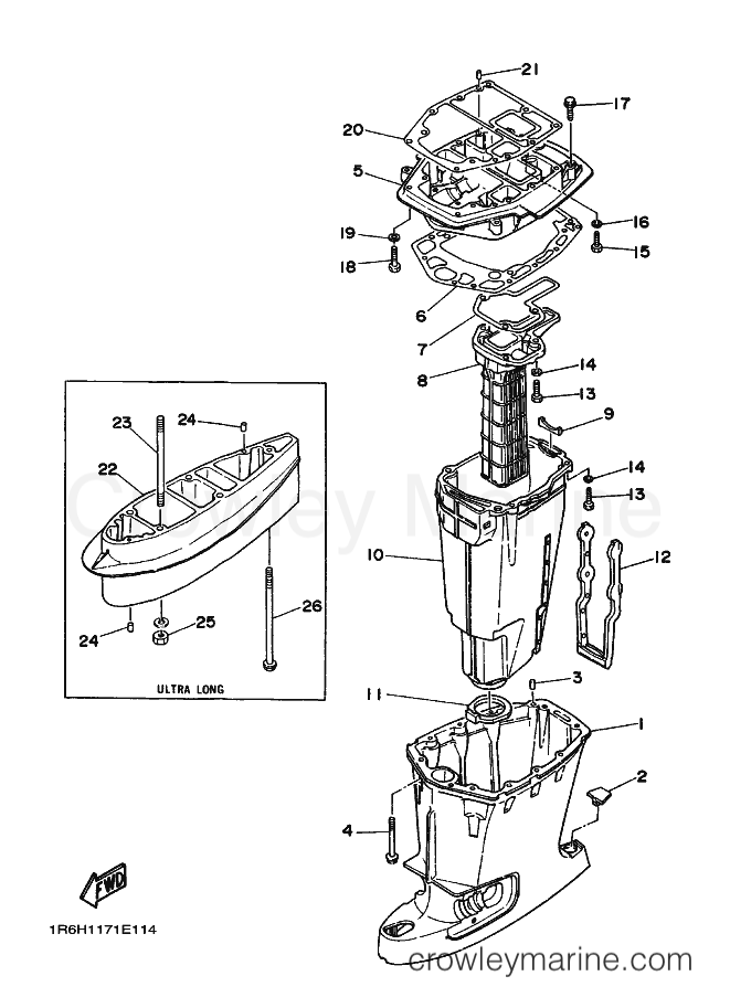 Yamaha Motors 90TLRR (6H1) [030] - UPPER CASING
