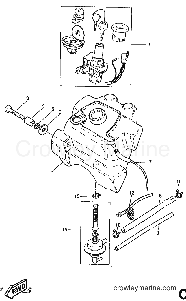1997 Scooter YQ50 - YQ50 (5BS1) [999] - FUEL TANK