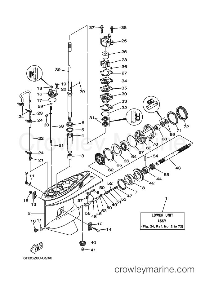 Yamaha Motors 60FEDL (6H2B) [030] - LOWER CASING & DRIVE 2