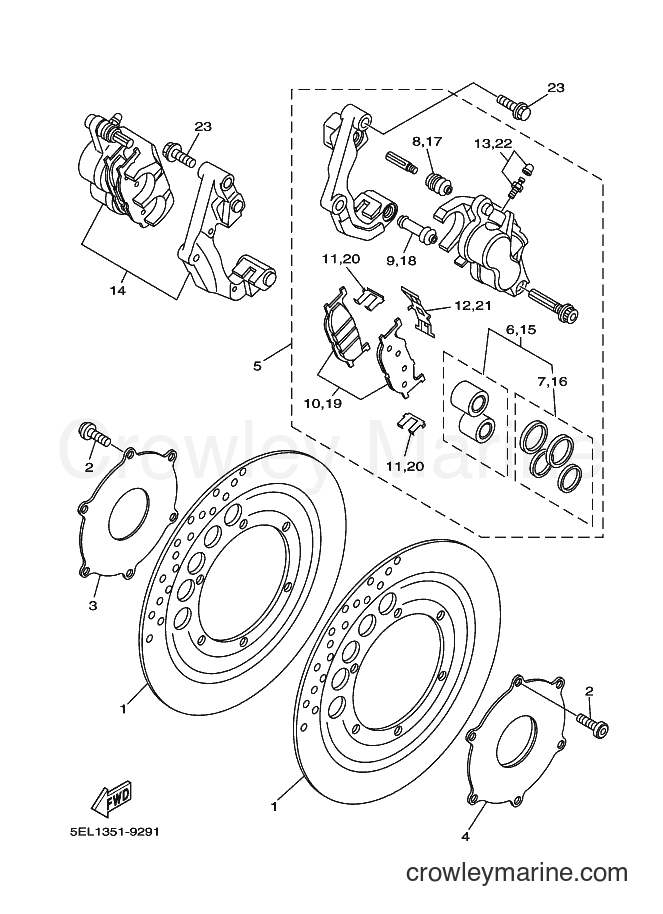 Yamaha Motors XVS1100 (5EL8) [010] - FRONT BRAKE CALIPER
